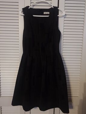 Calvin Klein Black Textured Sleeveless A-Line Dress